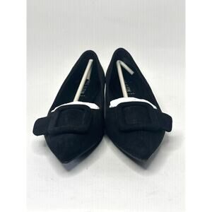Anne Klein Kalea Ballet Flat Black Suede Size 7.5 M NWT
